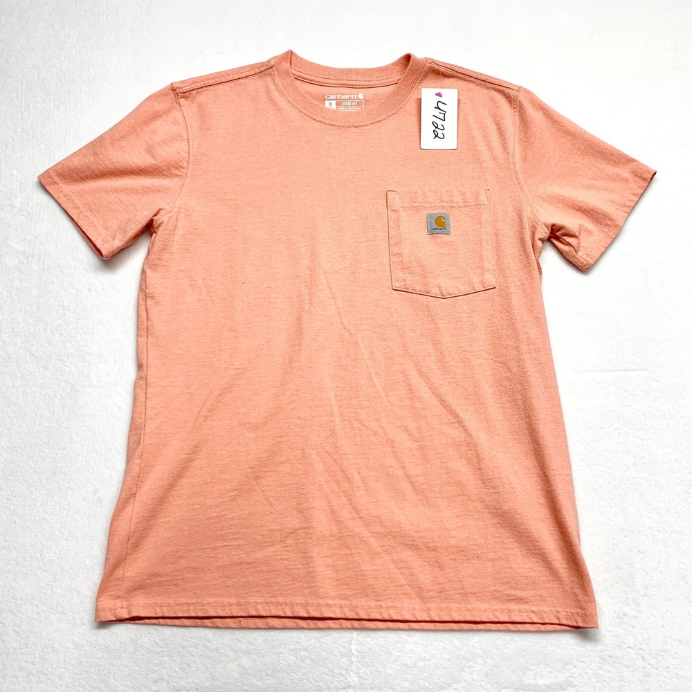 Carhartt Loose Fit Pocket Tee‎ Womens M Peach Short Sleeve Cotton Blend T-Shirt